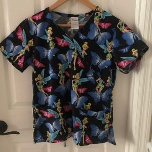 Disney Tinker Bell pediatric scrub top size XS